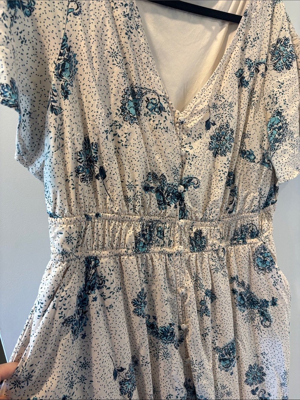 Torrid White Dress with Teal Floral Print - Picture 4 of 6